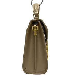 Saint Laurent Cassandra Handle Top  Paris Mini Leather Tan